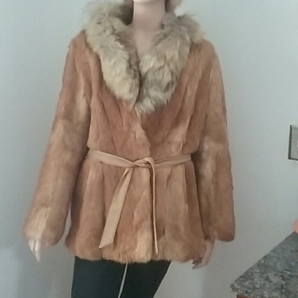 Genuine fur Jackets & Blazers - Genuine Rabbit fur fox collar coat